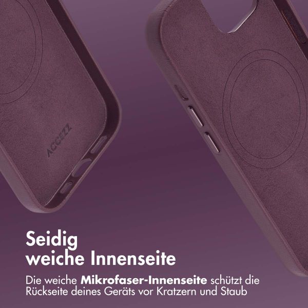 Accezz MagSafe Leather Backcover für das iPhone 15 - Heath Purple