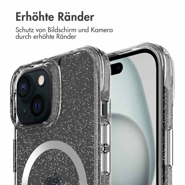 imoshion Klare Glitter-Rückschale mit MagSafe iPhone 15 - Silber