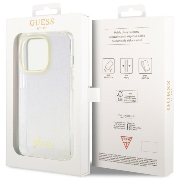 Guess Faceted Mirror Back Cover für das iPhone 15 Pro - Blau