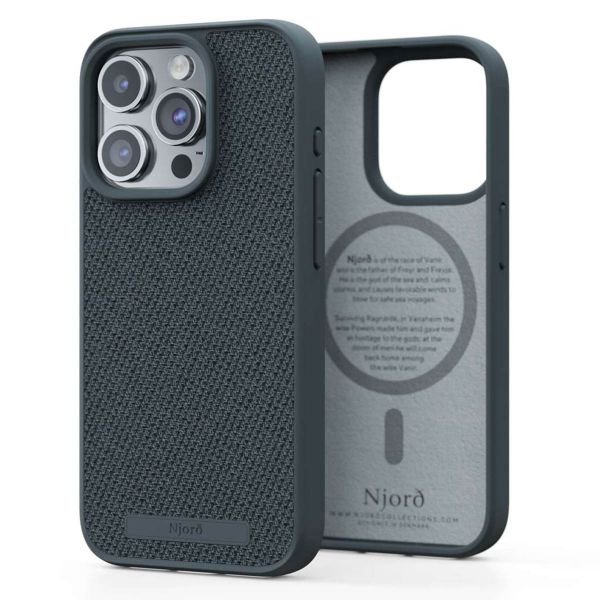 Njorð Collections Fabric MagSafe Case für das iPhone 15 Pro - Dark Grey