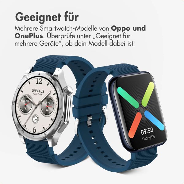 imoshion Silikonband für das OnePlus Watch 3 / 2 / 2R / Oppo Watch X2 / X - Dunkelblau