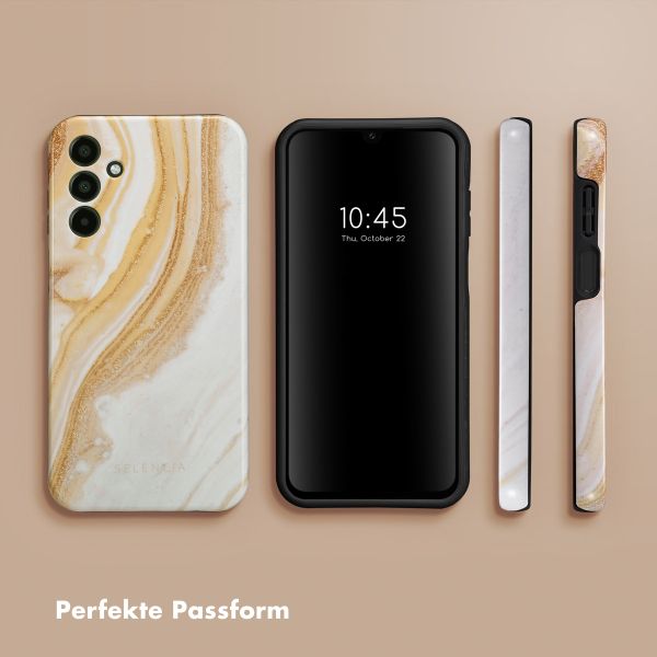 Selencia Vivid Tough Back Cover für das Samsung Galaxy A15 (5G/4G) - Chic Marble Gold