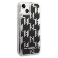 Karl Lagerfeld Liquid Glitter Cover Monogram für das iPhone 14 - Schwarz