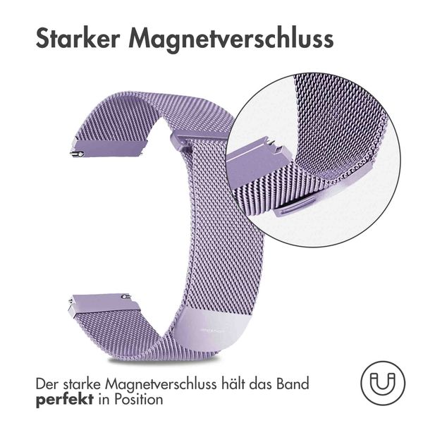 imoshion Magnetisches Milanaise Armband -   Universelle 22 mm Anschluss - Größe M - Violett