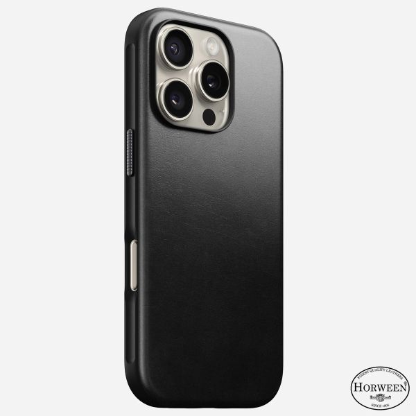 Nomad Modern Horween Leather Case Apple iPhone 16 Pro - Schwarz