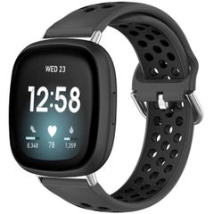 imoshion Silikonband Sport für das Fitbit Versa 4 / 3 / Sense (2) - Grau/Schwarz