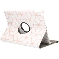 imoshion 360° drehbare Design Tablet Klapphülle Apple iPad 9 (2021) 10.2 Zoll / iPad 8 (2020) 10.2 Zoll / iPad 7 (2019) 10.2 Zoll - Cubes Rose Gold