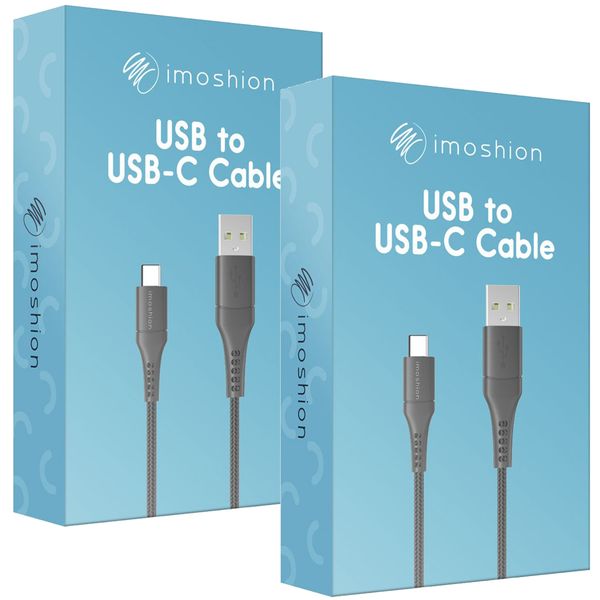 imoshion 2 Pack USB-C- auf USB-Kabel - Geflochtenes Gewebe - 3 m - Schwarz