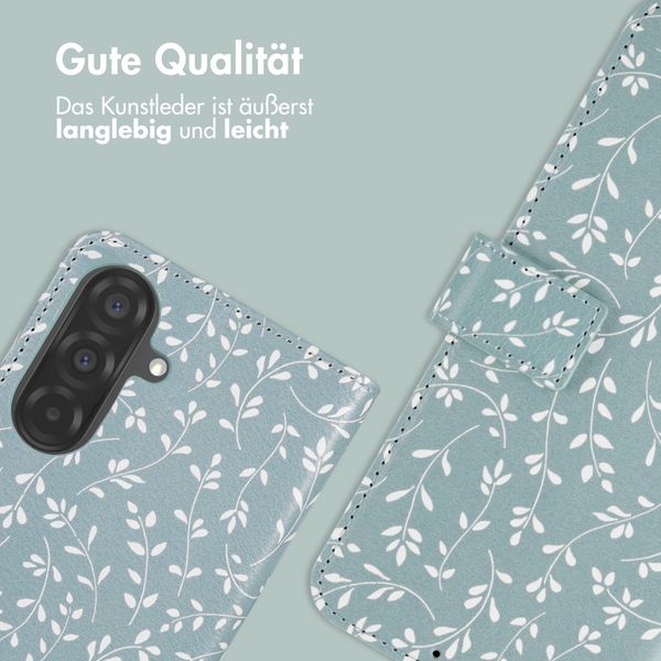 imoshion Design Klapphülle Samsung Galaxy A57 (5G) - Smoke Green Flowers