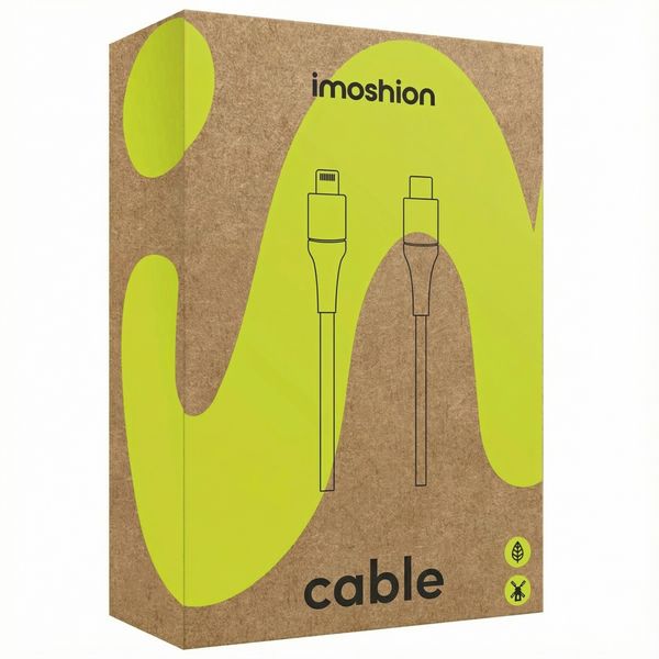 imoshion Lightning- auf USB-C-Kabel – nicht MFi-zertifiziert – Geflochtenes Gewebe – 1,5 m – Weiß