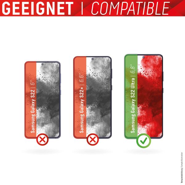 Displex Bildschirmschutzfolie Real Glass Full Cover für das Samsung Galaxy S22 Ultra