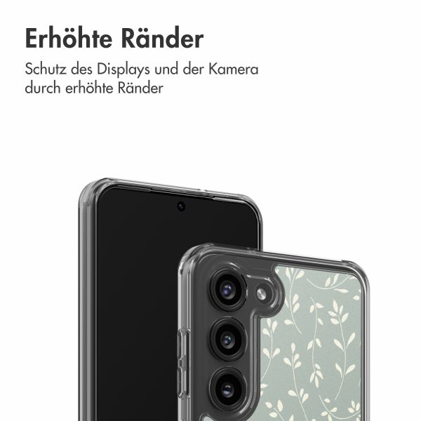 imoshion Design Hülle Samsung Galaxy S23 - Smoke Green Flowers