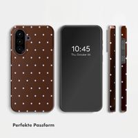 Selencia Vivid Back Cover Samsung Galaxy A57 (5G) - Happy Dots Chocolate