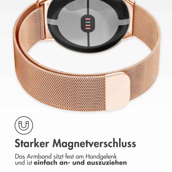 imoshion Magnetisches Milanaise Armband für Google Pixel Watch / Watch 2 / Watch 3 / Watch 4 (41 mm) - Rosé gold
