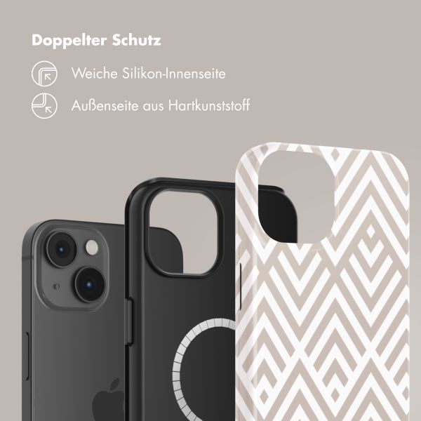 Selencia Vivid Tough Back Cover mit MagSafe für das iPhone 14 - Beige Zigzag