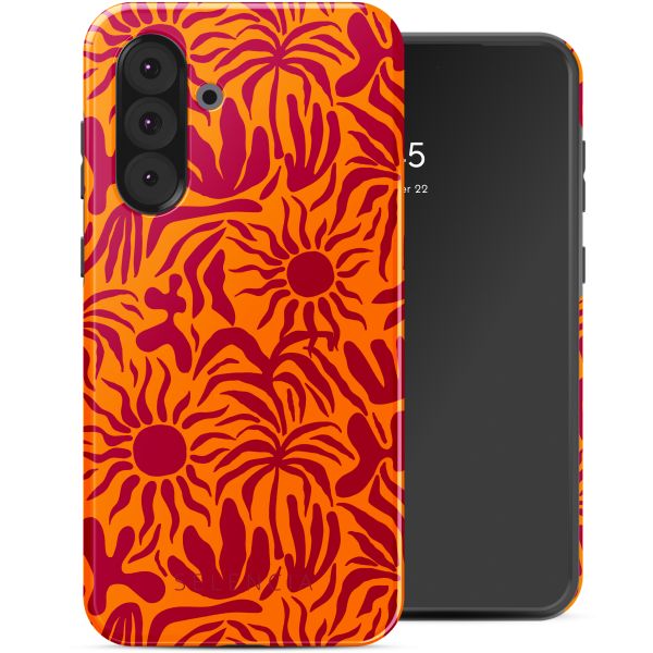 Selencia Vivid Tough Back Cover für das Samsung Galaxy A36 / A56 - Tropical Vibes Apricot