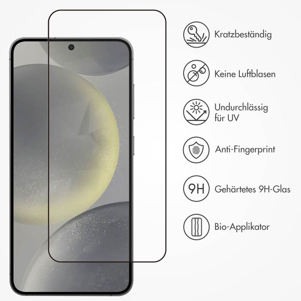 Accezz Vollflächige Schutzfolie aus gehärtetem Glas mit Applikator Samsung Galaxy S25