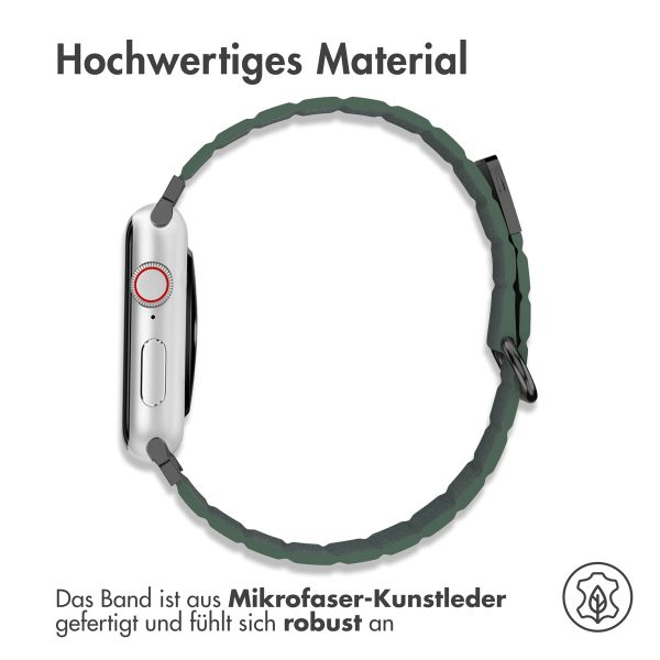 imoshion Magnetlederarmband für Apple Watch Series 1 t/m 9 / SE (38/40/41 mm) | Series 10 / 11 (42 mm) - Grün