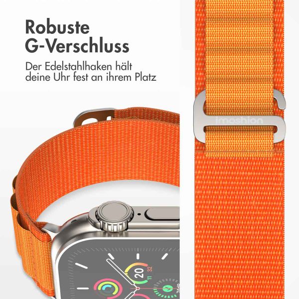 imoshion Nylon-Armband Alpine für die Apple Watch Series 1 bis 10 / SE / Ultra (2) (44/45/46/49 mm) - Orange