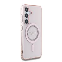 Guess MagSafe IML Strass Hülle Samsung Galaxy S25 - Rosa