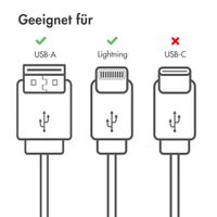 imoshion ﻿Lightning- auf USB-Kabel – nicht MFi-zertifiziert  – Geflochtenes Gewebe  – 2 m – Weiß