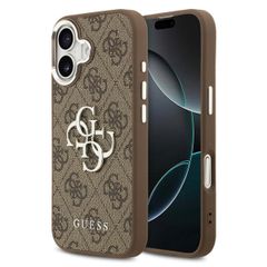 Guess 4G Metal Logo Back Cover Apple iPhone 17 - Silver Edge - Brown
