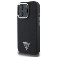Guess Grained Triangle Case MagSafe Apple iPhone 16 Pro - Schwarz