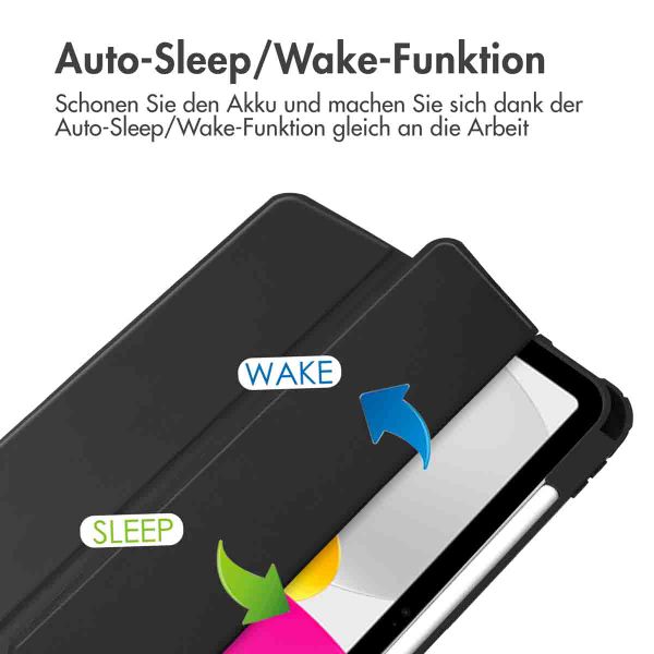 imoshion Trifold Hardcase Klapphülle Apple iPad 11 (2025) 11 Zoll A16 / iPad 10 (2022) 10.9 Zoll - Schwarz