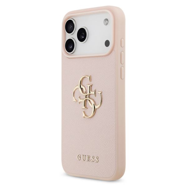 Guess Big 4G Logo Hülle Grained Apple iPhone 17 Pro - Rosa