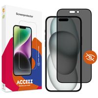 Accezz Privacy Displayschutz aus gehärtetem Glas für das Apple iPhone 14 Pro / 15 / 16