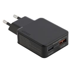 Accezz Ultra Slim GaN Ladegerät - USB-C + USB-A - 45 W - Schwarz