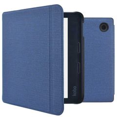 imoshion Canvas Sleepcover Klapphülle mit Stand Kobo Libra 2 / Tolino Vision 6 - Dunkelblau