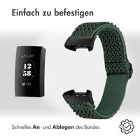 imoshion Elastisches Nylonarmband für das  Fitbit Charge 3 / 4 - Grün