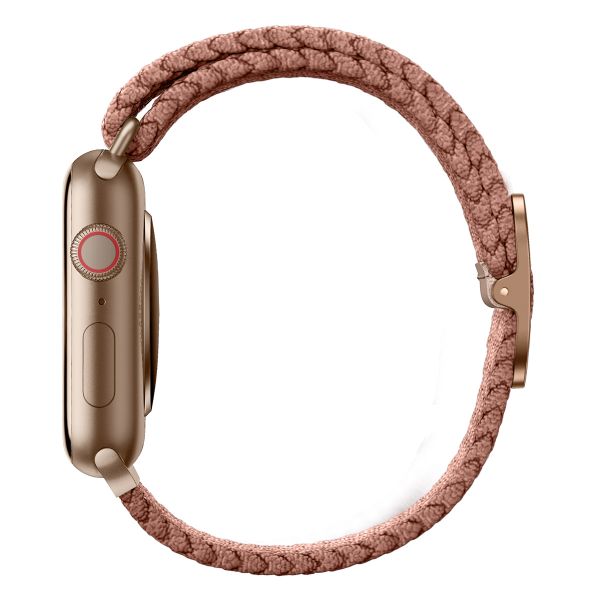 Uniq Aspen Geflochtenes Armband für das  Apple Watch Series 1 t/m 9 / SE (38/40/41 mm) | Series 10 / 11 (42 mm) - Grapefruit Pink