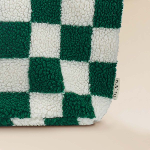 Selencia Zaya Tote Bag - Teddy Laptoptasche 16 Zoll - Checkered Green