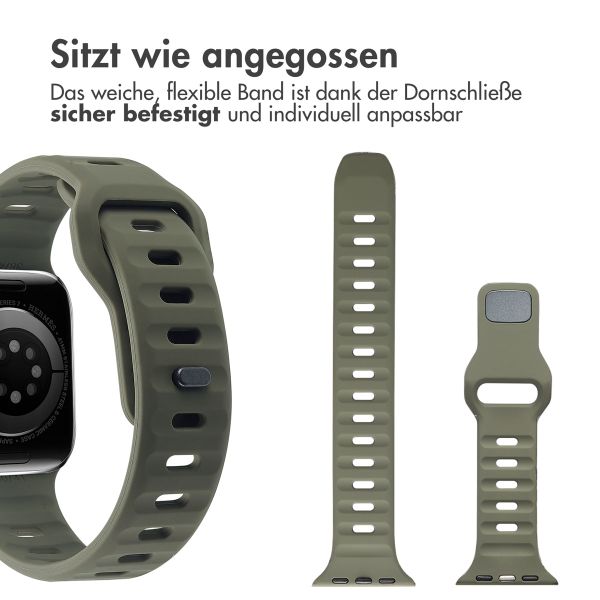 imoshion Active Sport Silikonarmband für die Apple Watch Series 1-9 / SE (38/40/41 mm) | Series 10 (42 mm) - Schwarzgrün