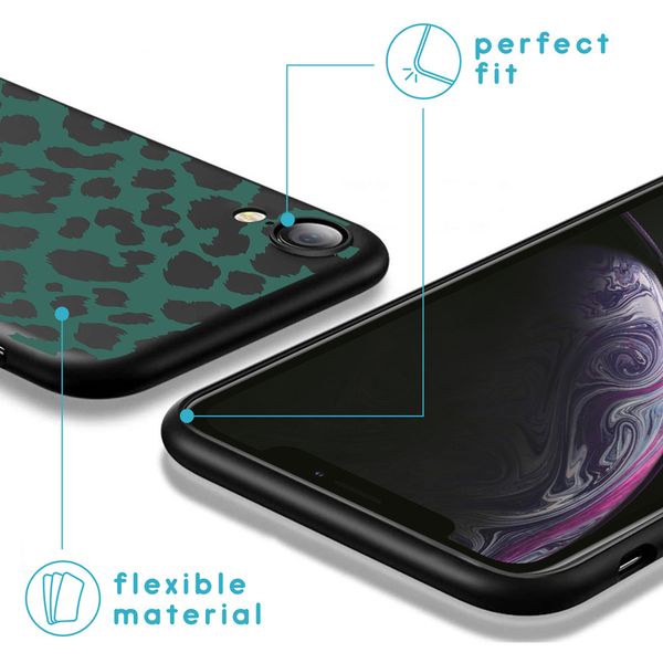 imoshion Design Hülle iPhone Xr - Leopard - Grün / Schwarz