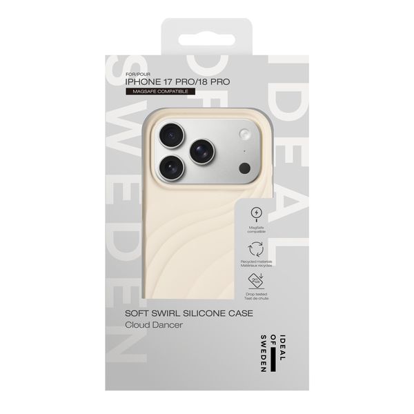 iDeal of Sweden Soft Swirl Silicone MagSafe Hülle Apple iPhone 17 Pro - Cloud Dancer