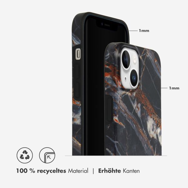 Selencia Aurora Fashion Back Case für das iPhone 15 Plus - Strapazierfähige Hülle - 100% recycelt - Schwarzen Marmor