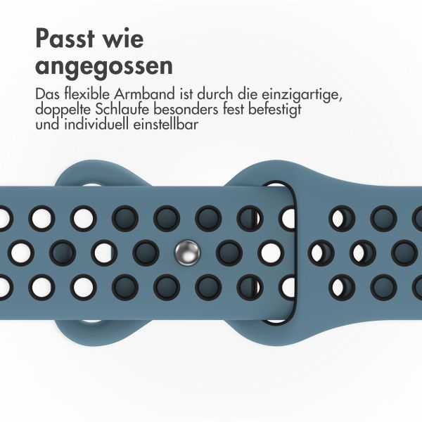 imoshion Sportarmband⁺ für das Apple Watch Series 1 bis 9 / SE (38/40/41 mm) | Series 10 / 11 (42 mm) - Größe S/M - Celestial Teal & Black