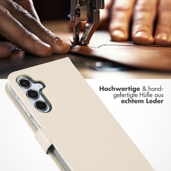 Selencia Echtleder Klapphülle Samsung Galaxy A55 - Greige