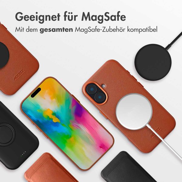 Accezz MagSafe Leather Backcover Apple iPhone 16 - Sienna Brown