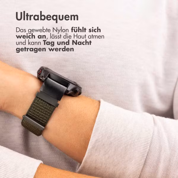 imoshion QuickFit® Nylon Armband -   Garmin 20 mm Anschluss - Größe L/XL - Grün