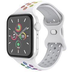 imoshion Sportarmband⁺ für die Apple Watch Series 1 bis 9 / SE (38/40/41 mm) | Series 10 (42 mm) - Größe S/M - White Rainbow