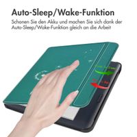 imoshion Design Slim Hard Case Sleepcover mit Stand Kobo Libra Colour - Green Dandelion