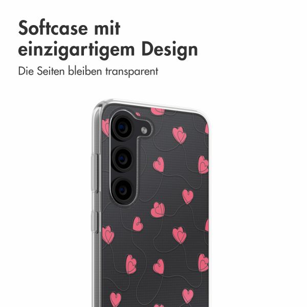 imoshion  Design Hülle für das Samsung Galaxy S23 - Dusty Rose Connected Hearts