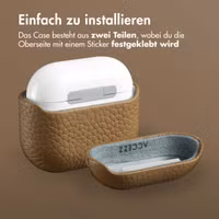 Accezz Echtes Leder Case Apple AirPods 4 - Taupe