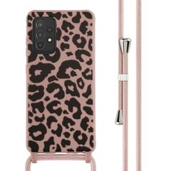 imoshion Silikonhülle design mit Band für das Samsung Galaxy A52(s) (5G/4G) - Animal Pink