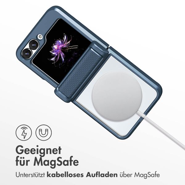 imoshion Rugged Clear Back Cover mit MagSafe für dasSamsung Galaxy Z Flip 6 - Dunkelblau