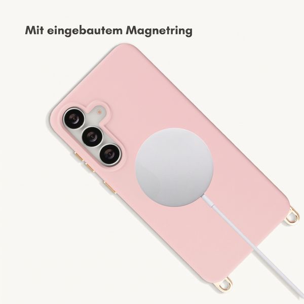 Selencia Rivièra Backcover mit MagSafe mit abnehmbaren Haken Samsung Galaxy S25 FE - Sorbet Pink